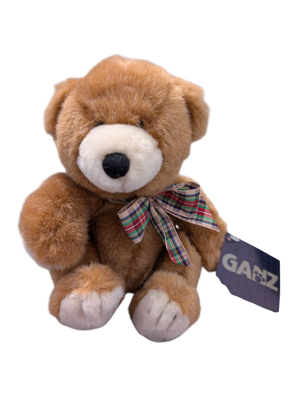 2 For $20 🩷 Ganz Vintage Brown Plush Teddy Bear with Plaid Bow